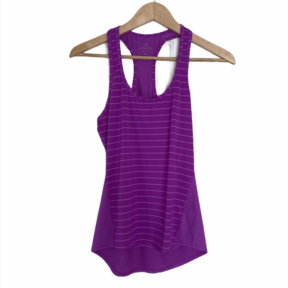 Athleta Chi purple striped tank, size XS